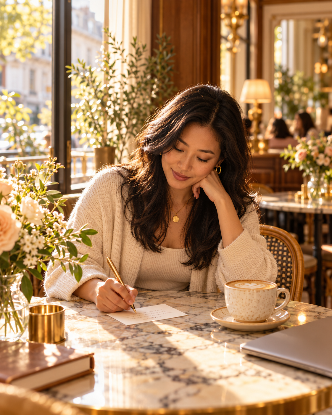 A woman writing her one priority for the week.
